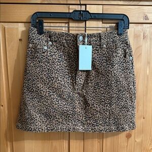 Cheetah Print Levelo Mini Skirt NWT